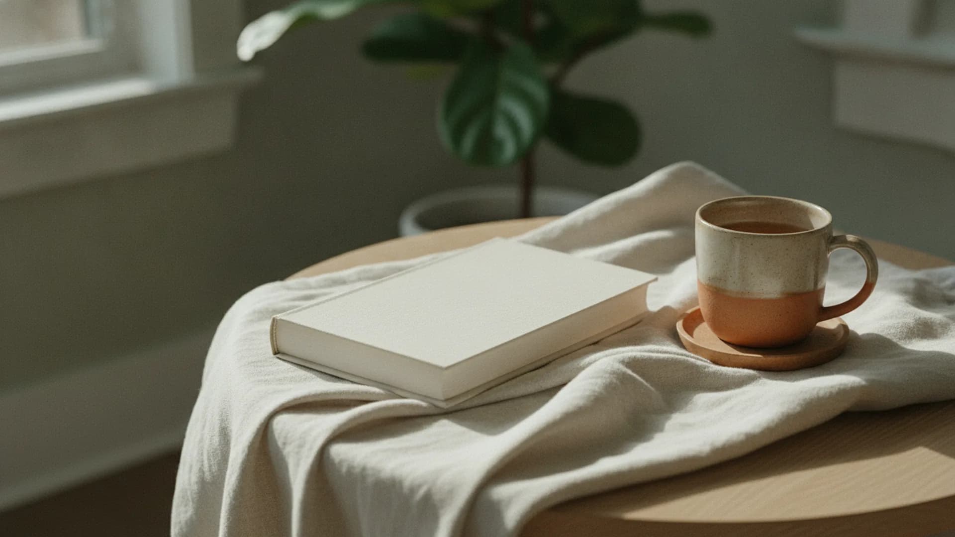 Soft natural light in a calm, quiet room